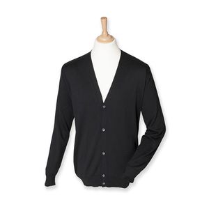 Henbury HB722 - V-button cardigan Black