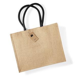 Westford Mill WM407 - Jute classic shopper Natural / Black