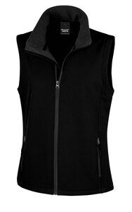 Result R232F - Core Ladies Printable Softshell Bodywarmer Black / Black