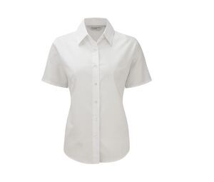 Russell Collection JZ33F - Ladies' Short Sleeve Easy Care Oxford Shirt White