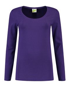 Lemon & Soda LEM1267 - T-shirt Crewneck cot/elast LS for her Purple