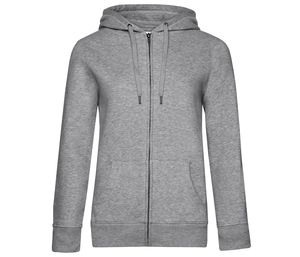 B&C BCW03Q - Zipped Hoodie QUEEN Heather Grey