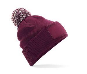 Beechfield BF443 - snowstar® beanie with branding area Burgundy / Off White