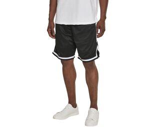 Build Your Brand BY047 - bicolor mesh net shorts Black/ Black/ White