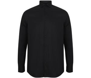 HENBURY HY532 - MEN'S LONG SLEEVED STRETCH SHIRT Black