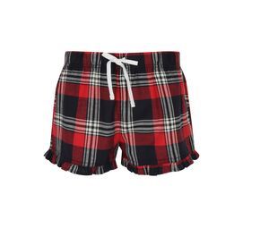 SF Women SK082 - Short pajamas Red / Navy Check