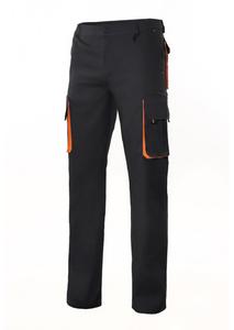 VELILLA V3004 - TWO-TONE MULTI-POCKET PANTS Black / Orange