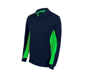 VELILLA V5514 - TWO-TONE POLO SHIRT LONG SLEEVES Navy/Lime