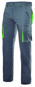 Velilla 103024S - TWO-TONE STRETCH TROUSERS GREY/LIME GREEN