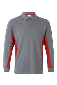 Velilla 105514 - LS TWO-TONE POLO Grey/Red