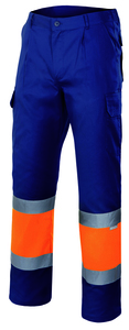 Velilla 157 - HV TWO-TONE TROUSERS MARINE BLUE/HI-VIS ORANGE