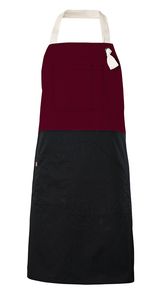 Velilla 404210B - TWO-TONE BIB APRON Maroon